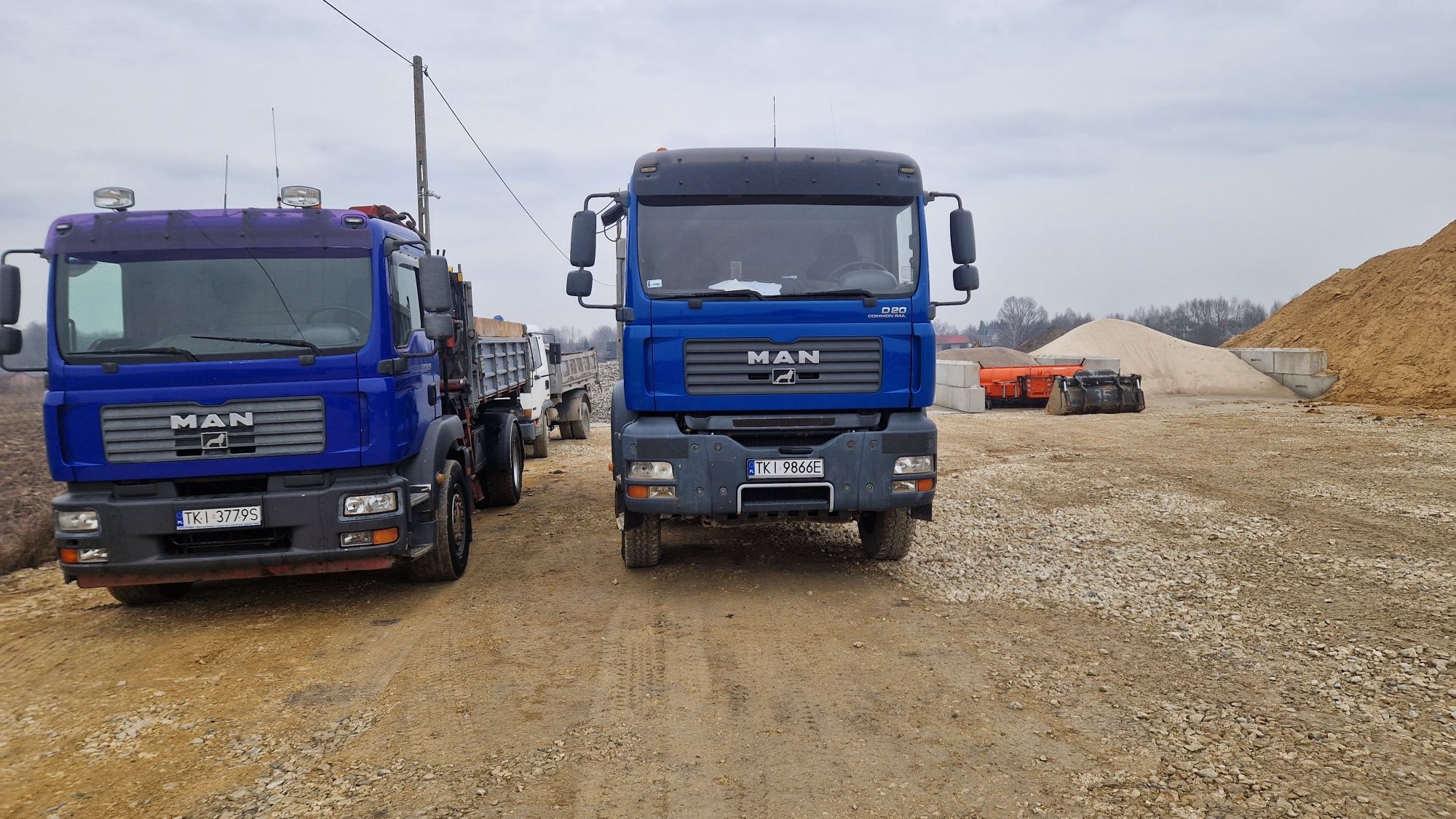 Transport przewóz HDS piasek kruszywo ziemia stabilizacja laweta