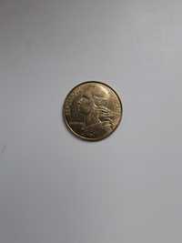 Moneta 20 centimes 1990 Francja Destrukt odwrotka 180'