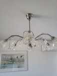 Lampa sufitowa/ 6 ramion /stalowa/ kryształki
