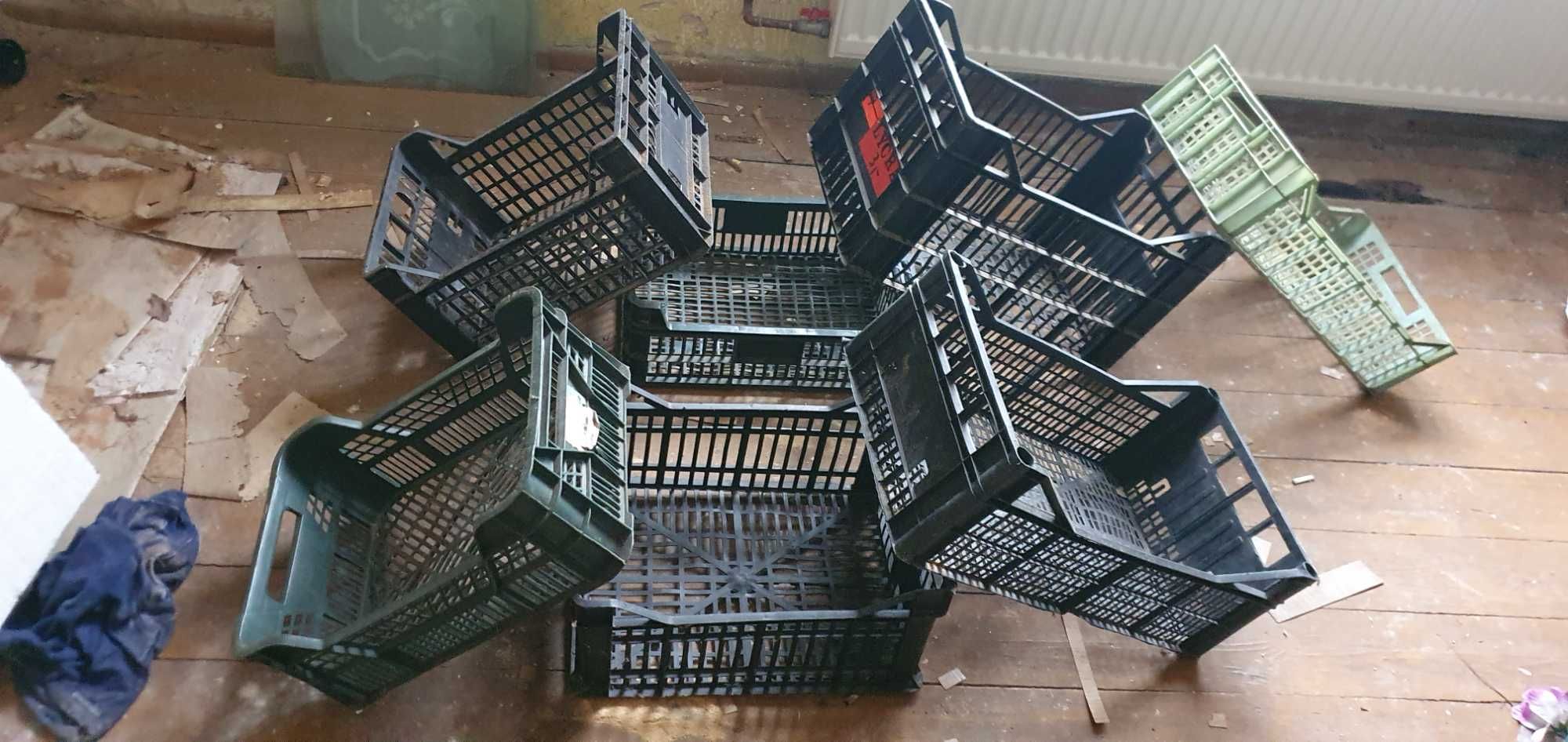 Plastikowe pojemniki  i kosz