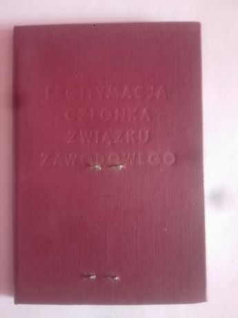Legitymacja członka związku zawodowego z PRL Gdańsk 1976r.