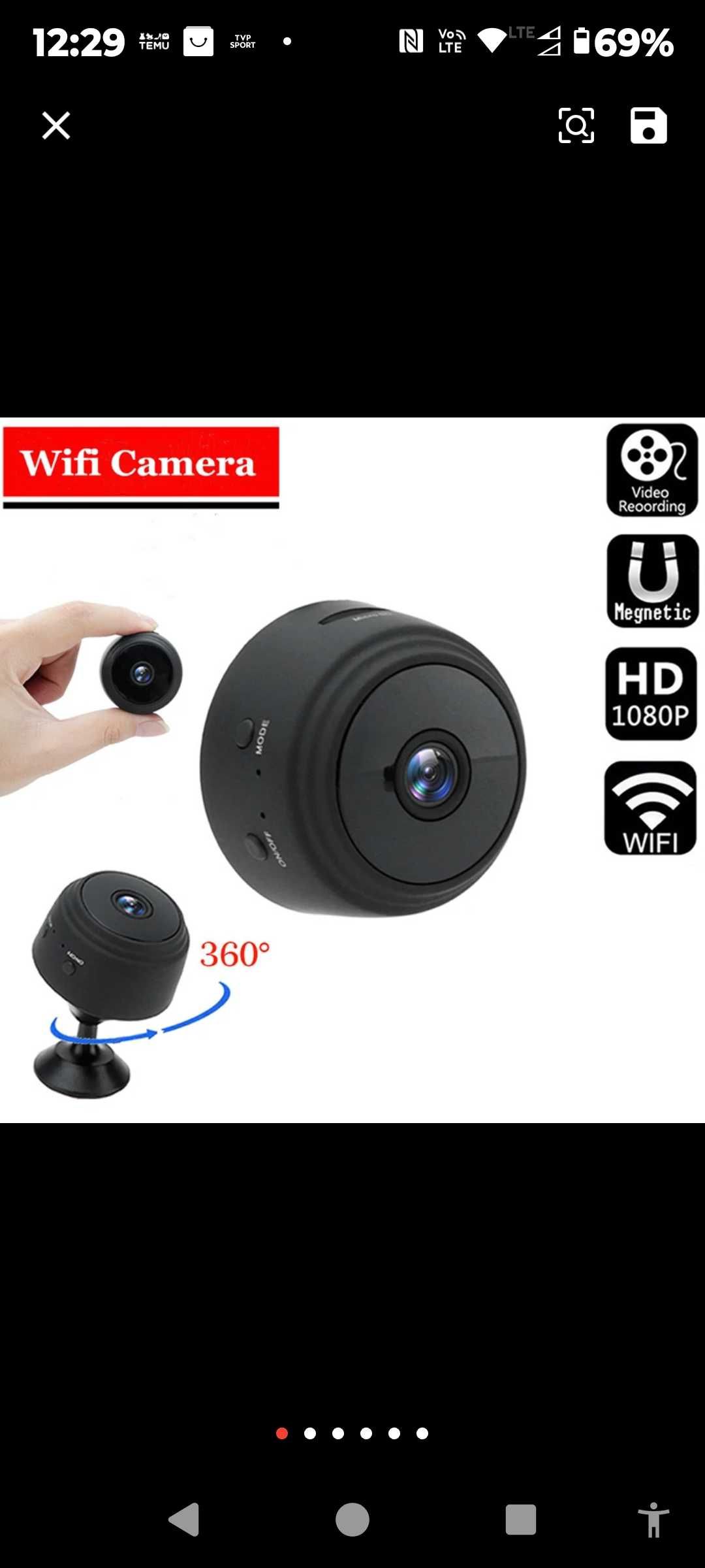 Mini kamerka A9 1080P wifi