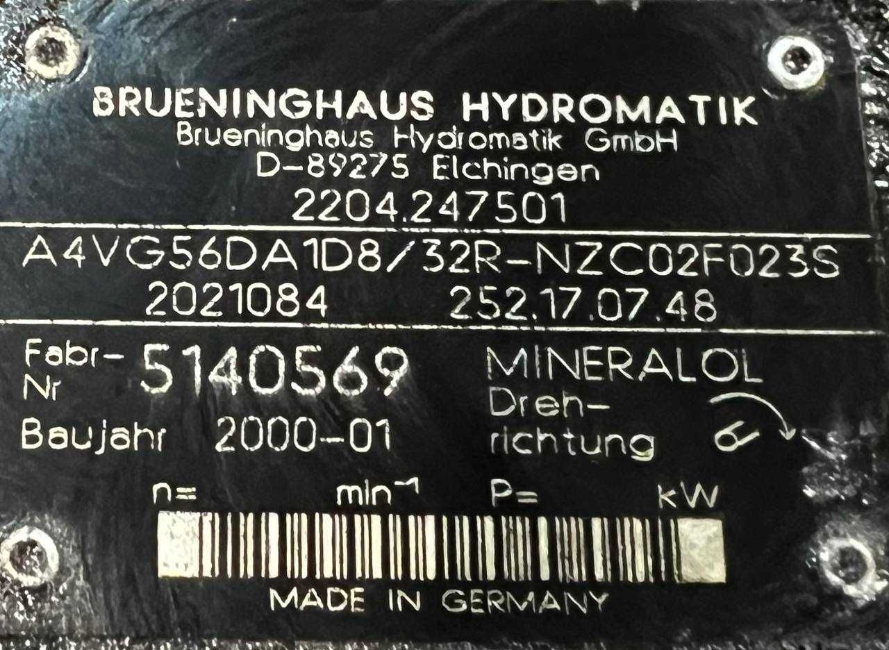 Brueninghaus A4VG56DA1D8/32R-NZC02F023S Pompa do wózków TEREX SF 50U