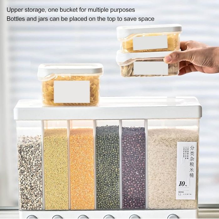 Контейнер диспенсер ємність прямокутна з дозатором для сипких круп