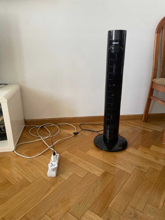 Nowy Wentylator Kolumnowy Z Pilotem Wiatrak Podłogowy Led Czarny