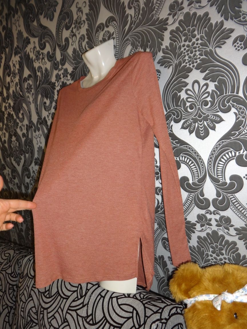 Красивая кирпичная блузка реглан лонгслив для беременных 44 46 S M