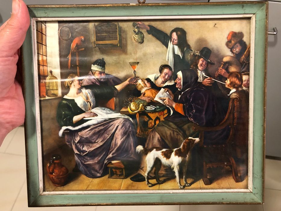 Quadro vintage em moldura de madeira