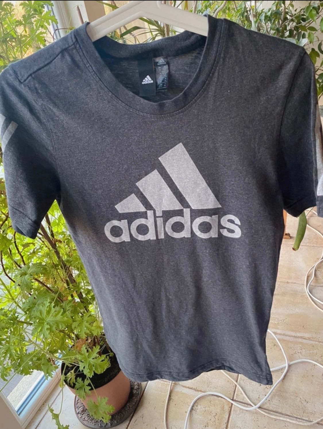 Szary T-shirt męski koszulka Adidas XS