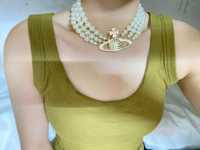 Naszyjnik z perłą kameą w kolorze złotym Vivienne Westwood