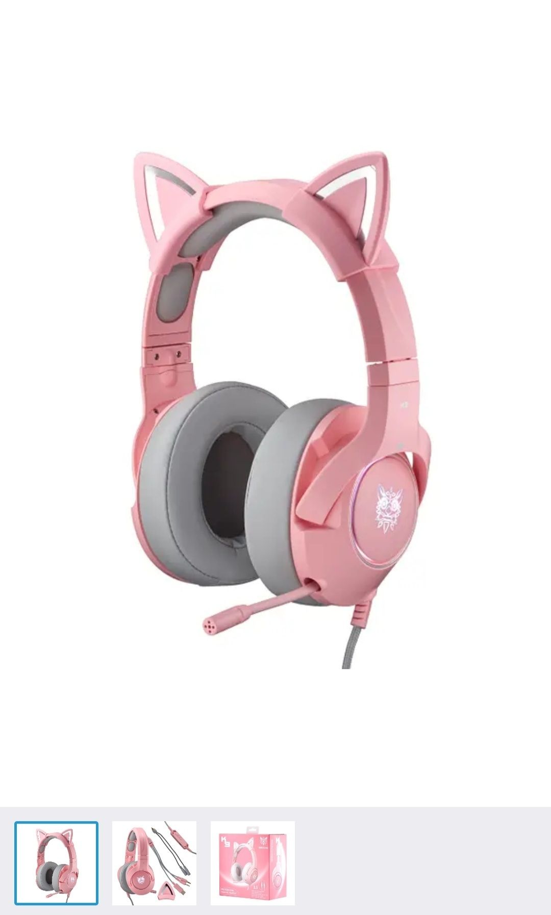 Навушники Onikuma K9 Cat Ear 3.5mm Pink