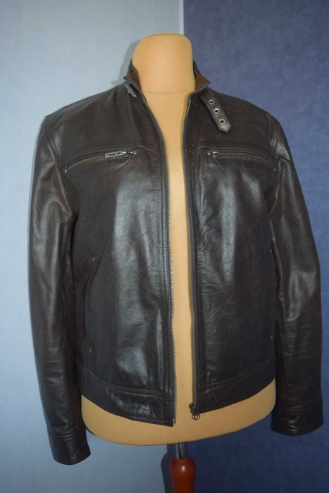 Zara Kurtka skórzana męska skóra naturalna _L