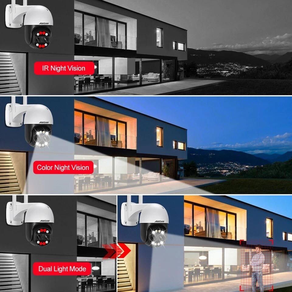 АКЦІЯ Поворотная 8Мп WiFi камера видеонаблюдения Asecam super zoom x8