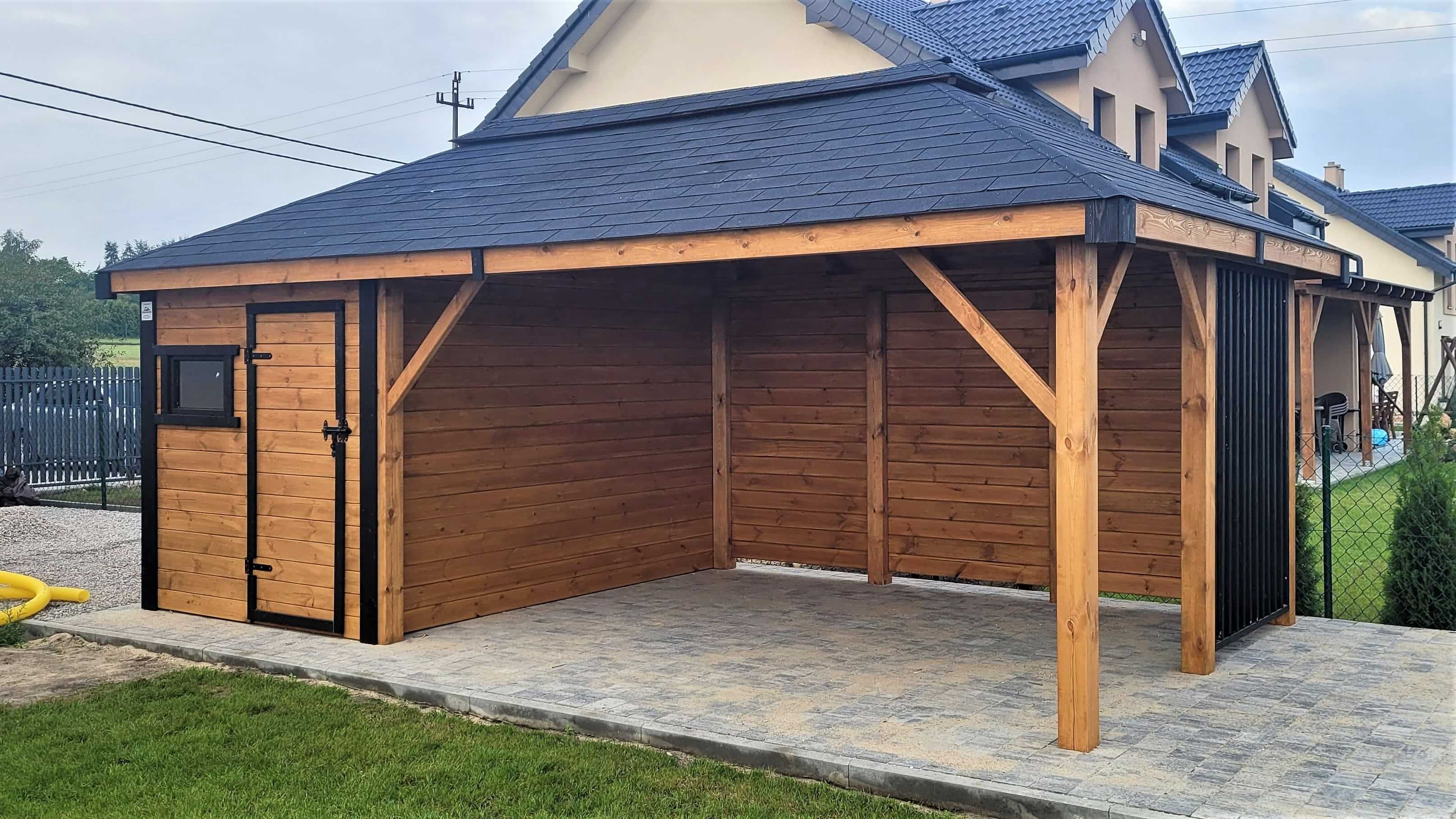 Domek z Altaną NOEMI Loft altanka wiata 6x3m DREWNOTRIK.PL