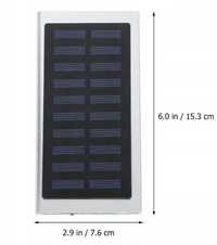 POWERBANK SOLARNY z latarką led srebrny silver 9000mah