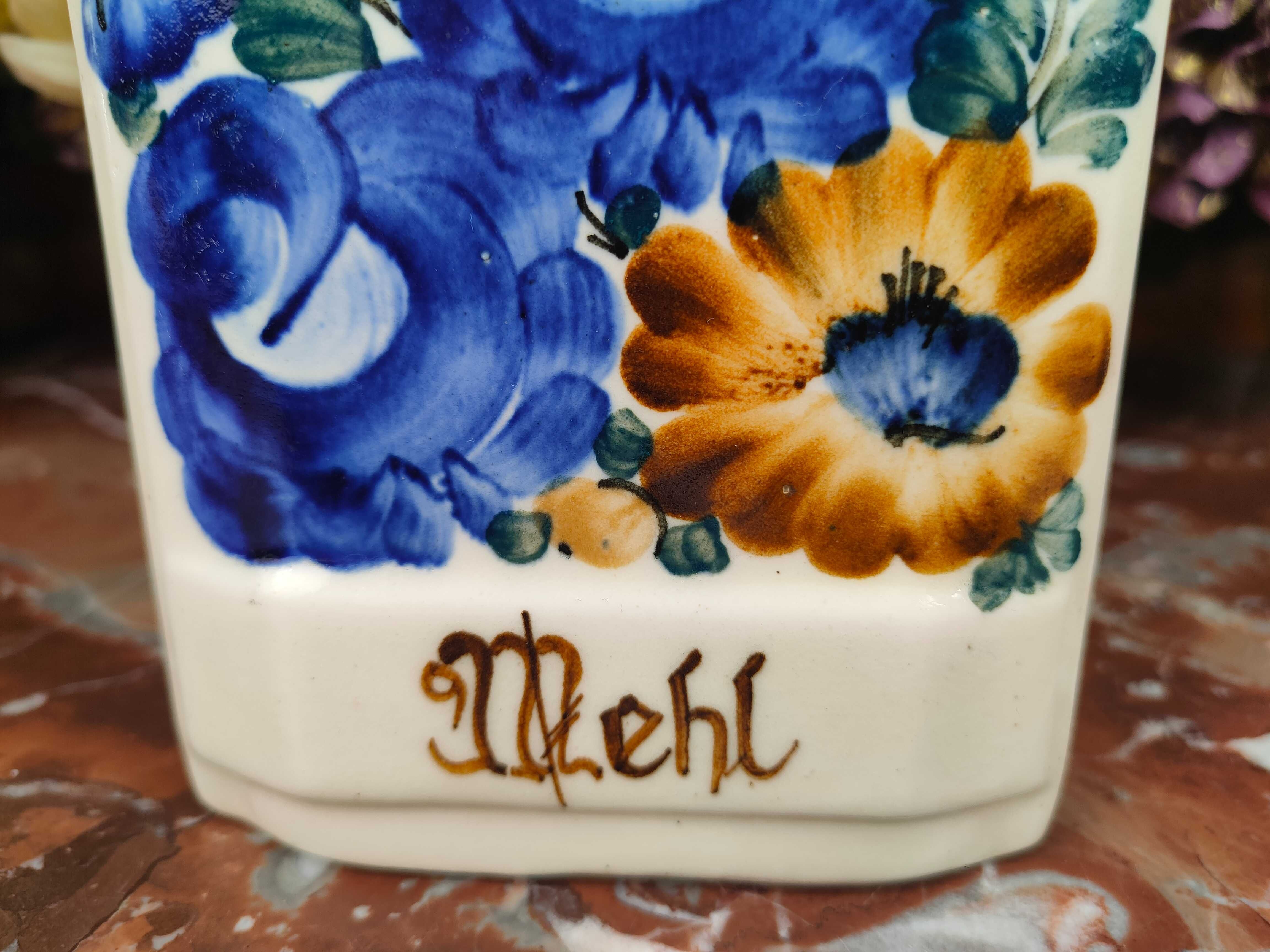Śliczny ceramiczny pojemnik na mąkę - Kolorowy 'Włocławek' - 700 ml
