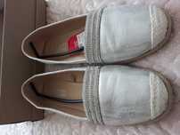 buty kapcie espadryle srebrne z cyrkoniami Jenny Fairy CCC 40
