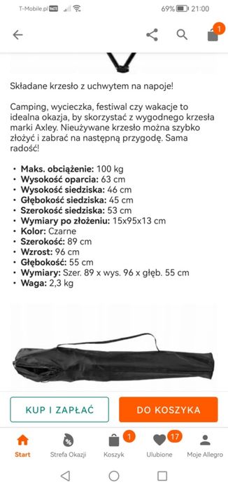 Sprzedam krzesła wędkarskie- biwakowe