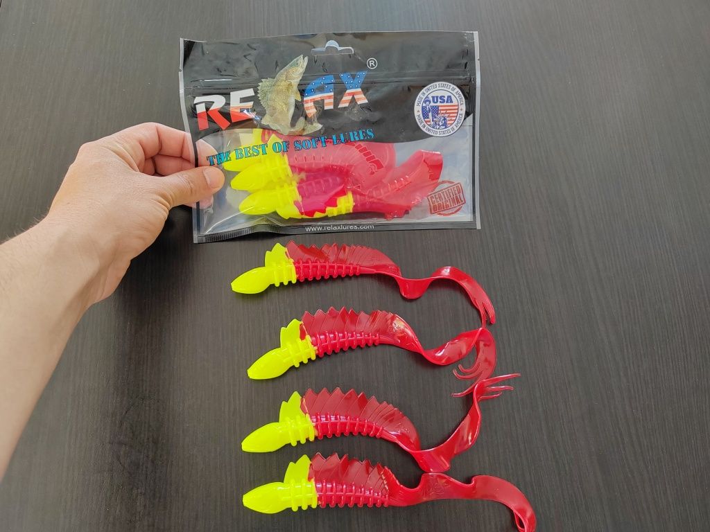 Guma duża XL 20 cm wersja USA Relax Viper 6 " żółto-czerwony spinning