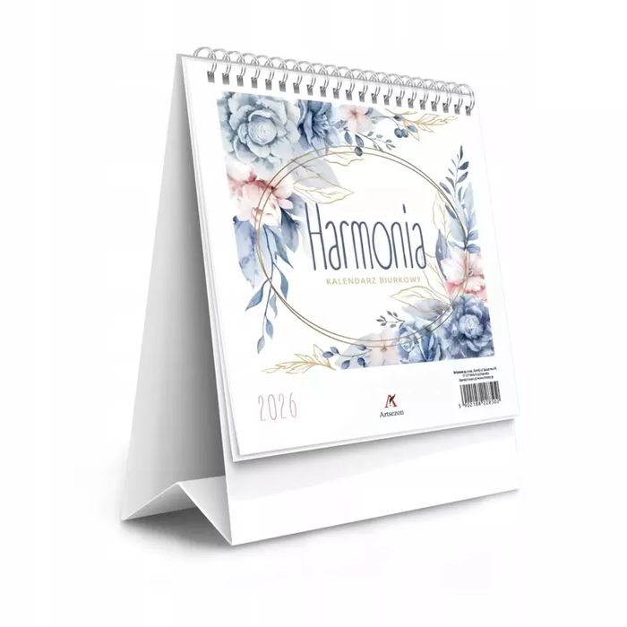 Kalendarz 2026 biurkowy stojący 15x17cm Harmonia. Artsezon