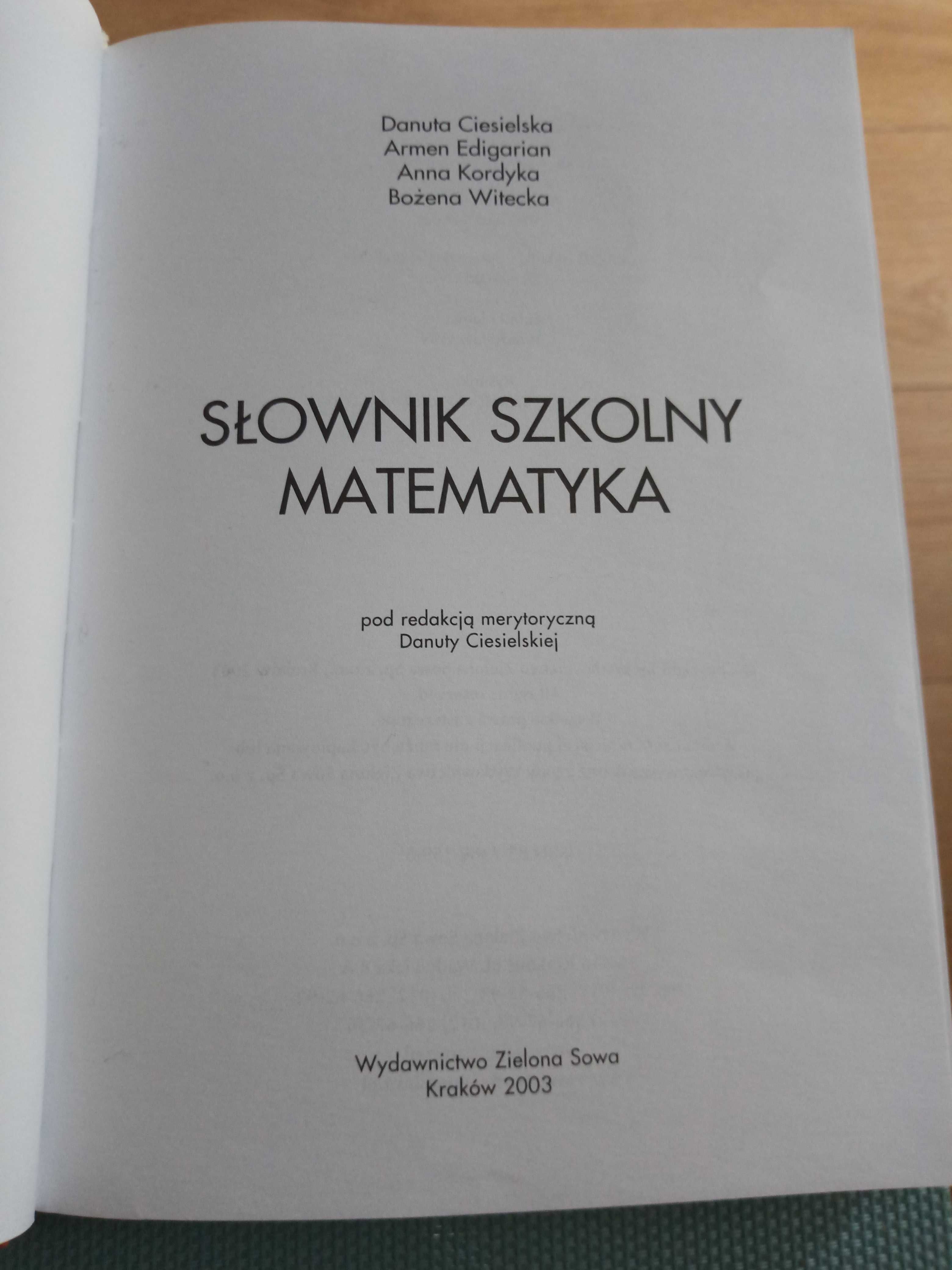 Nowy słownik szkolny Matematyka