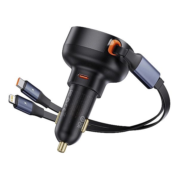 Ładowarka samochodowa Baseus Enjoyment USB-C z kablem USB-C / Lightnin