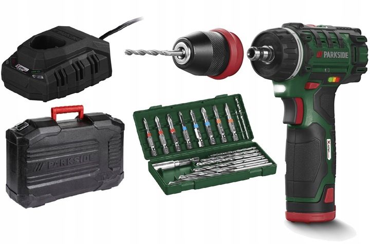 Parkside Wiertarko Wkrętarka Akumulatorowa Pbsa 12 Akumulator + Ładowa