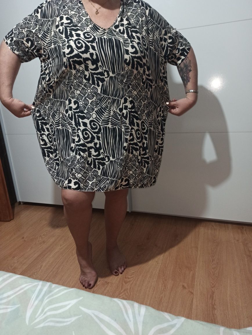 Ultra modna tunika sukienka oversize z paskiem nowa