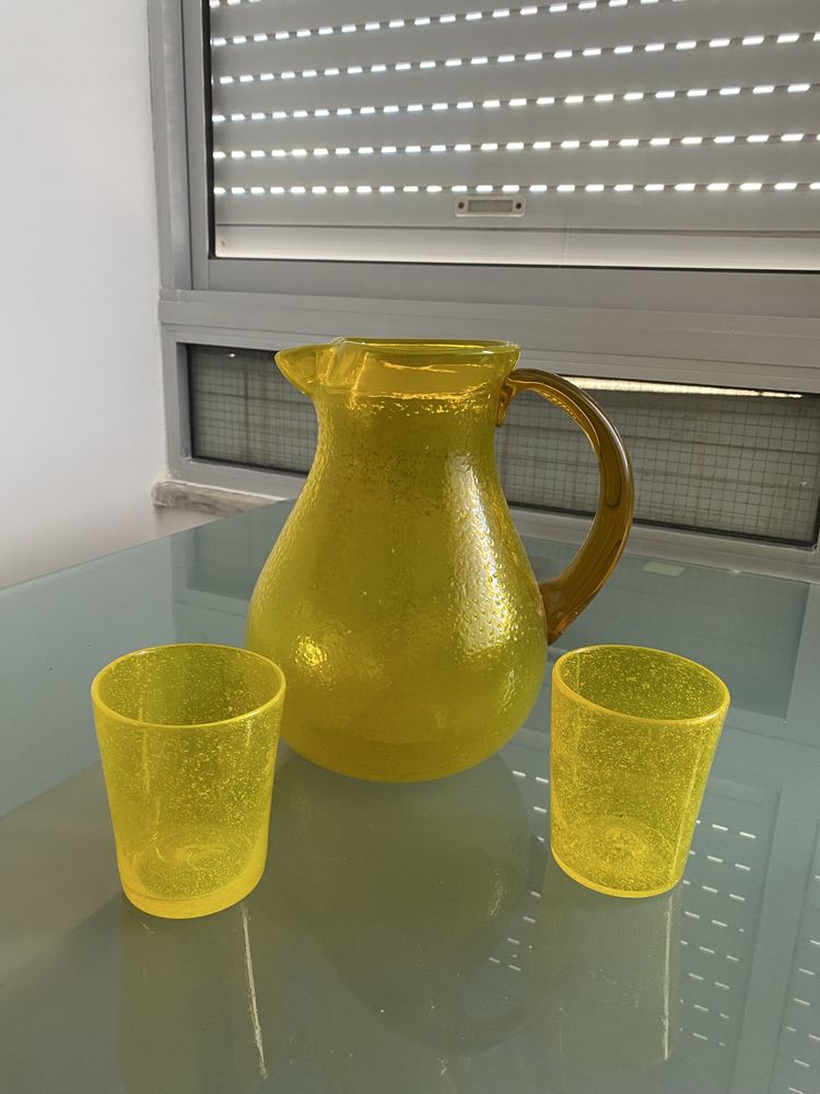 Jarro e copos Amarelo