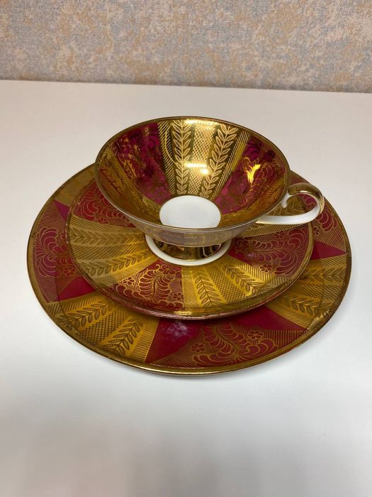 Фарфоровый набор Баварского производства чайное трио (Германия).