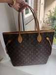 Piękna torebka Louis Vuitton neverfull skórzana rączka