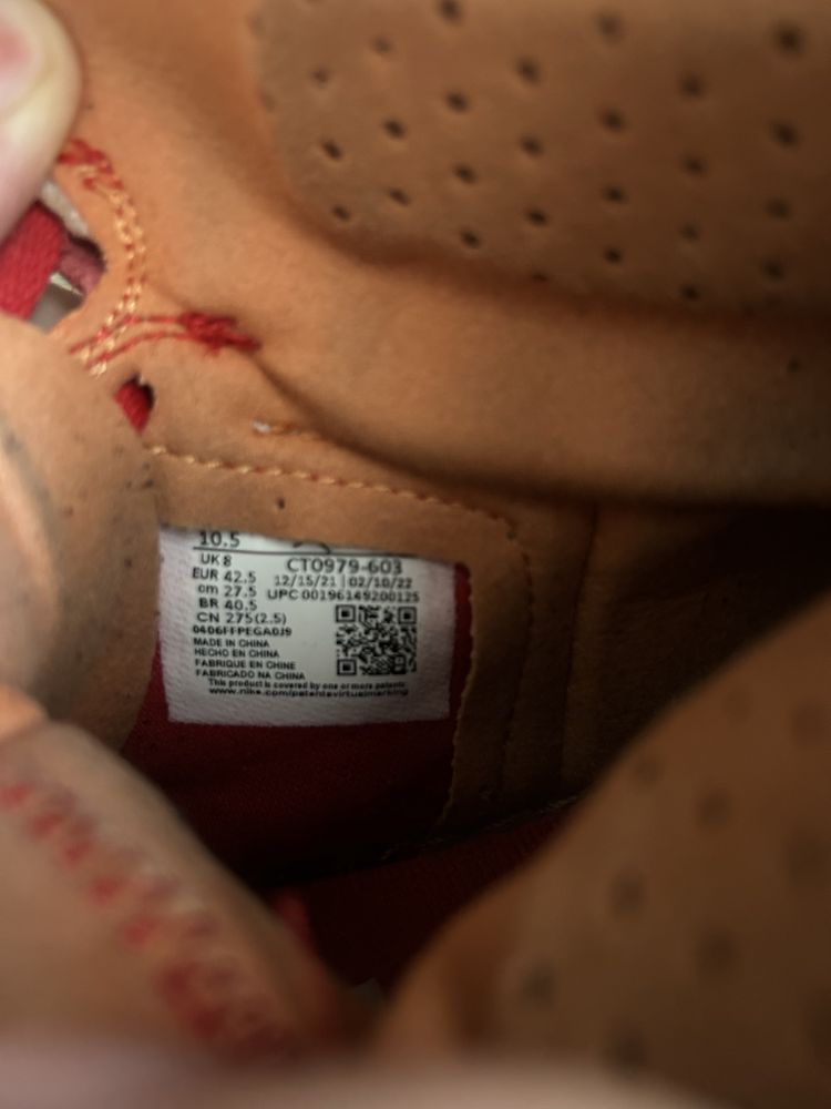 Jordan 1 High Zoom Air CMFT Fire Red Hot Curry 42.5