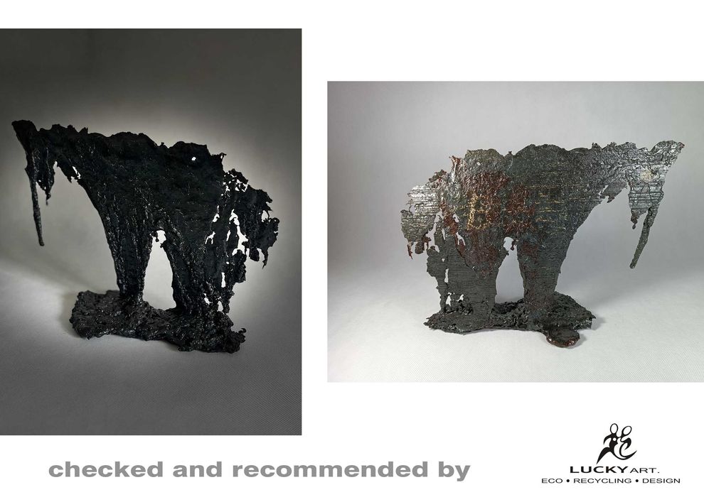 Futurystyczna rzeźba "Słoń" z koronki metalowej