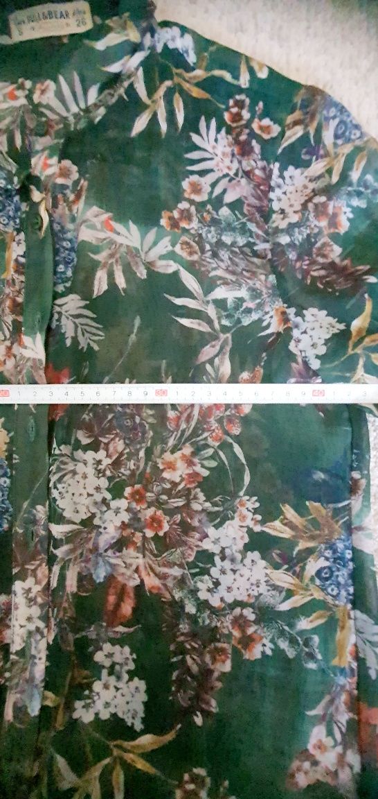 Pull and Bear koszula bluzka damska butelkowa zieleń