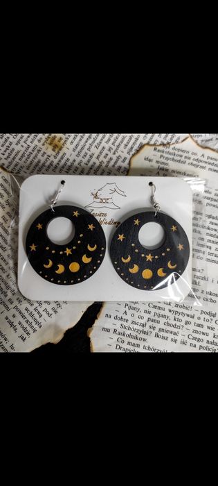 Kolczyki koła fazy księżyca