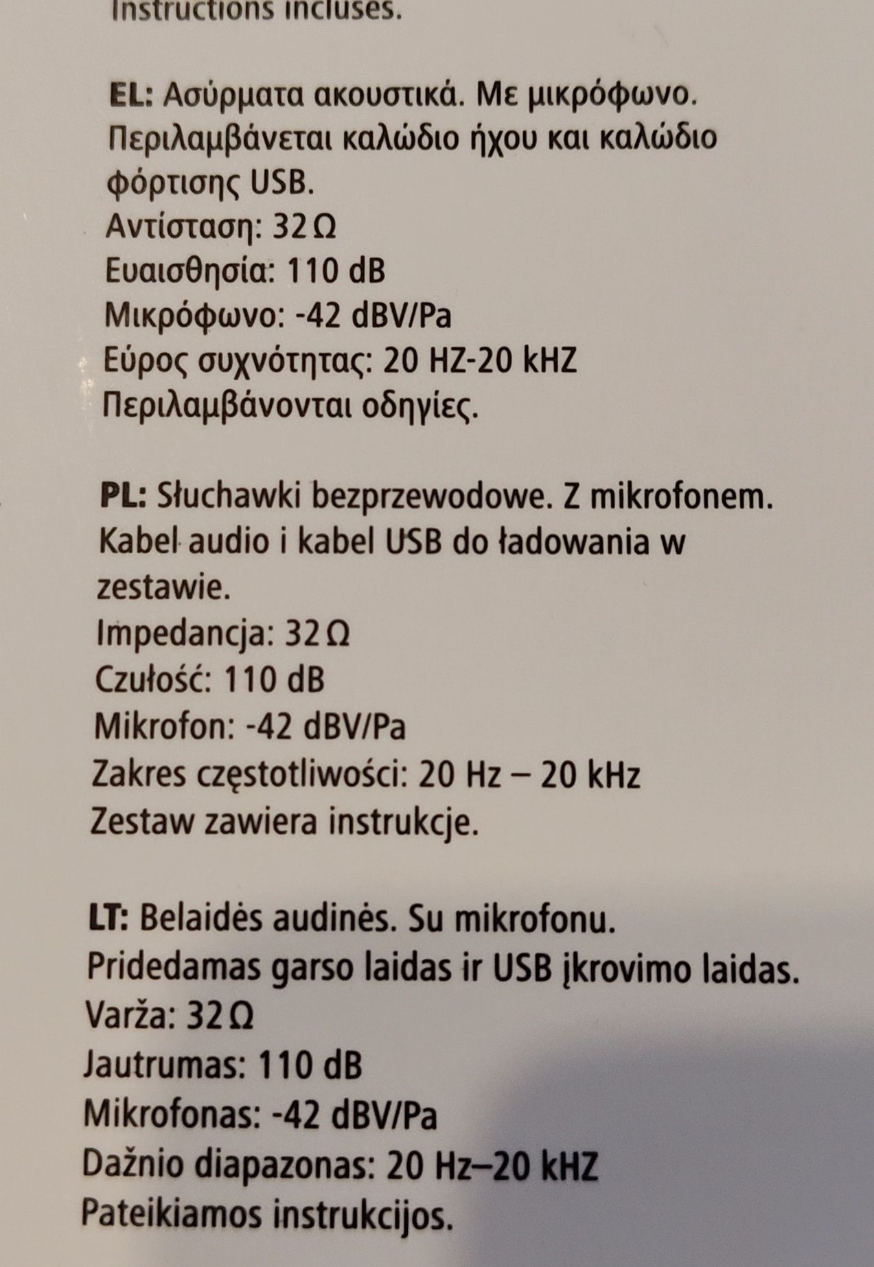 Słuchawki bezprzewodowe z mikrofonem