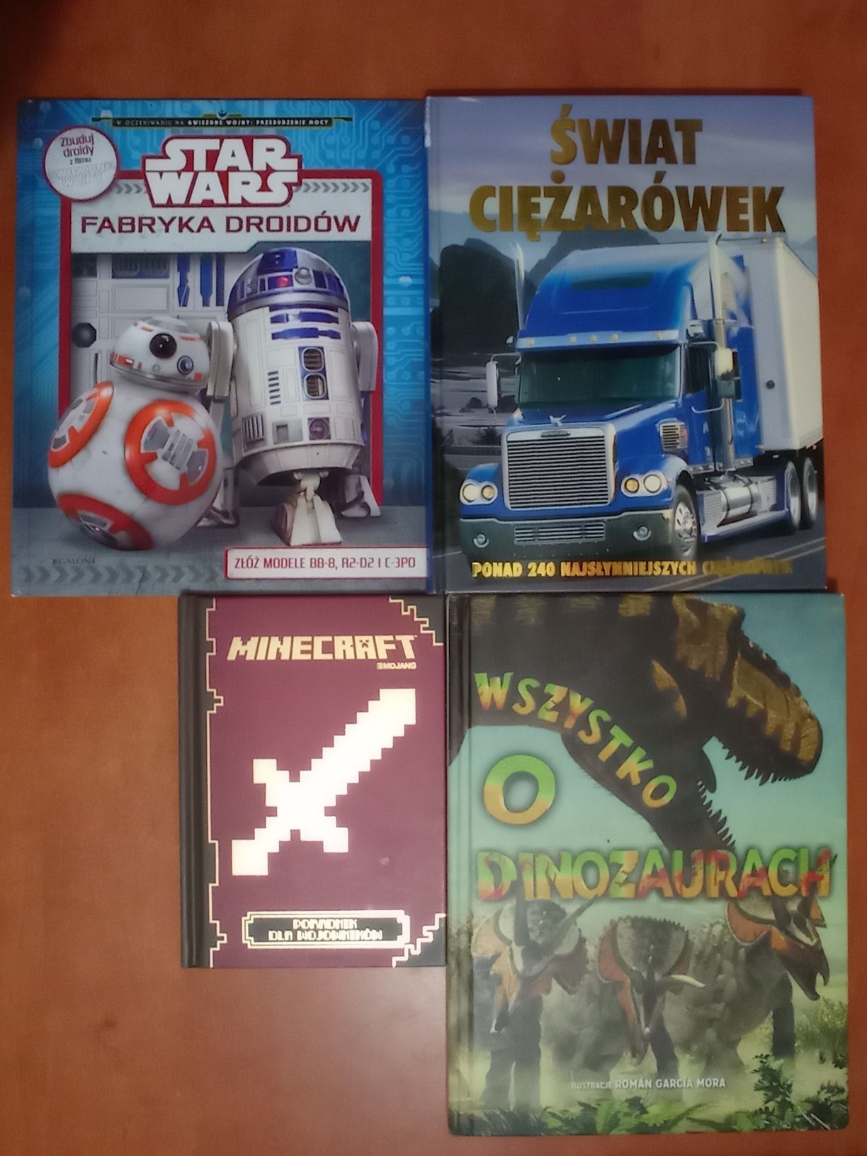 4 książki Świat ciężarówek Minecraft Star Wars