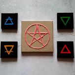 Obraz Symbole żywiołów - akryl, wicca - dobre na prezent