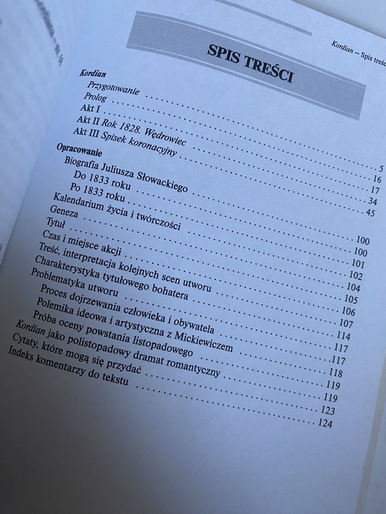 Lektura Kordian Juliusz Słowacki z opracowaniem wydawnictwo GREG