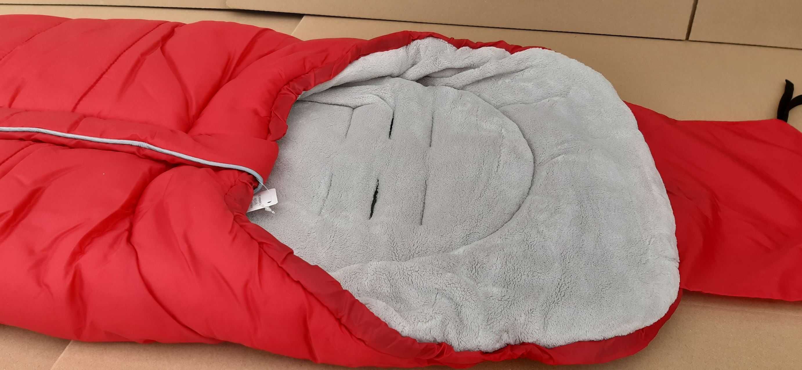 Śpiworek do FOTELIKA SAMOCHODOWEGO czerwony 100cm