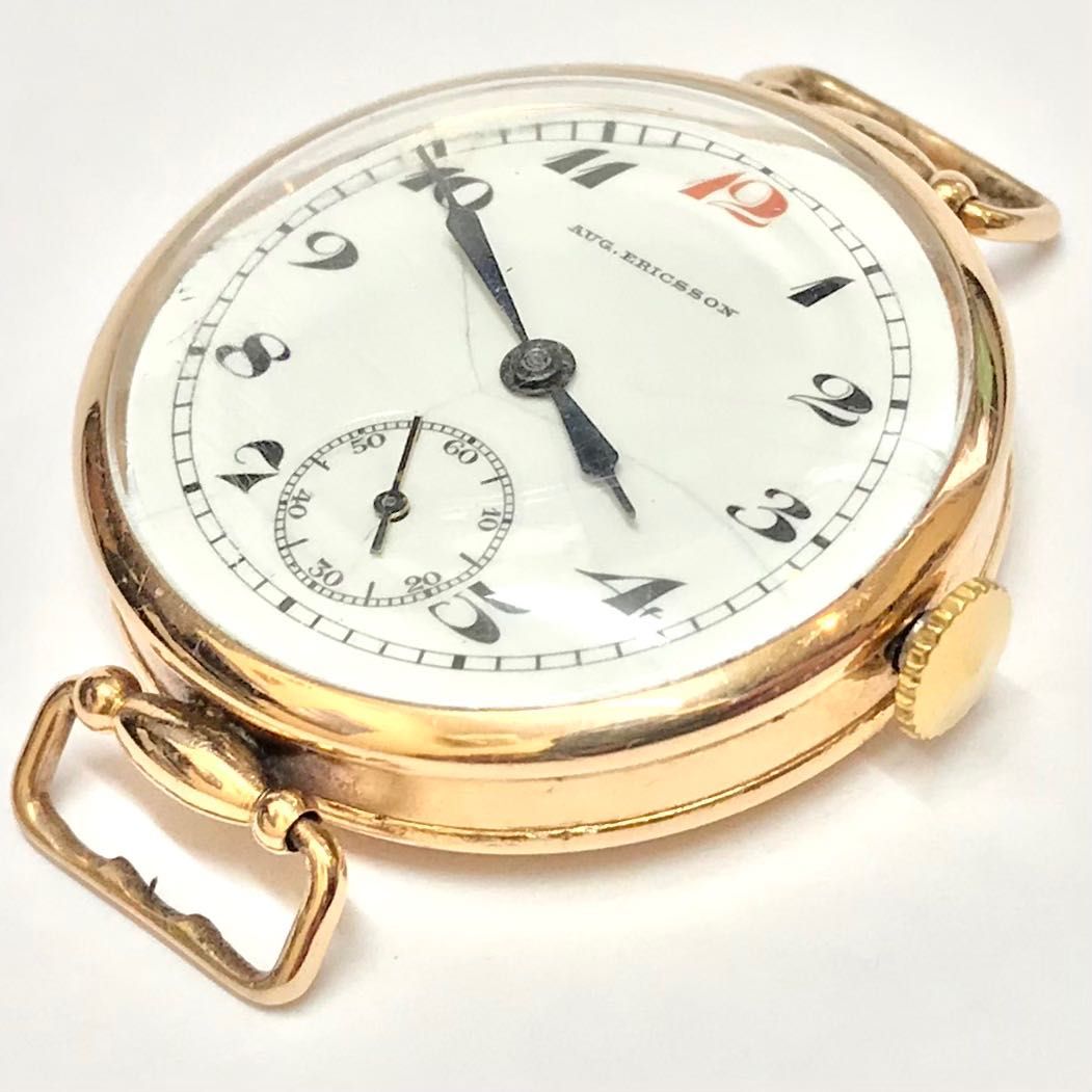 AUGUST ERICSSON Złoty zegarek 14K ANTYCZNY Vintage