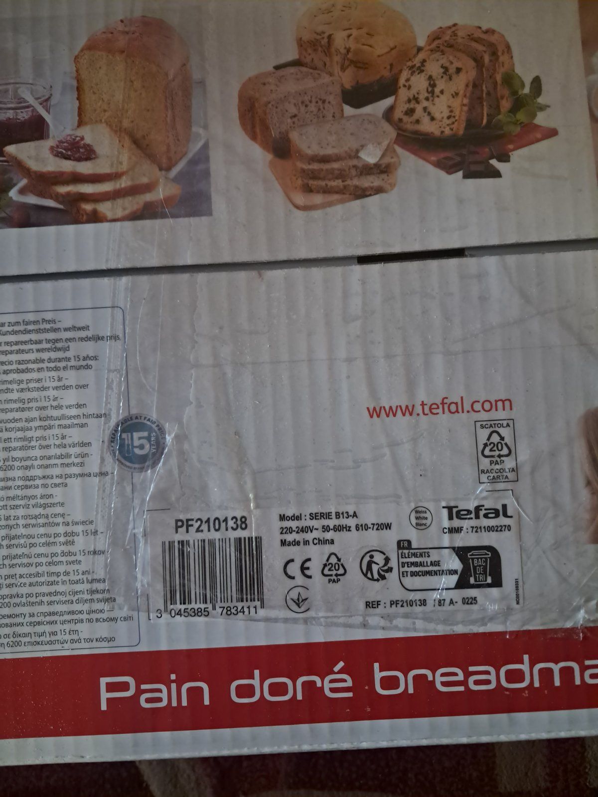 Хлебопеч, хлібопіч Tefal PF210138