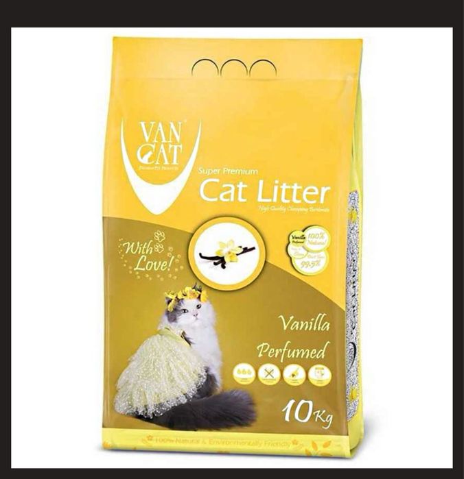Бентонитовый наполнитель для кошачьего туалета с ароматом Ванили 10 кг