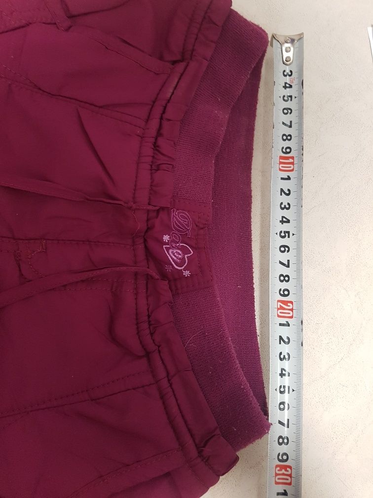 Зимние штаны на флисе H&S на девочку 158 рост фиолетовые бордовые
