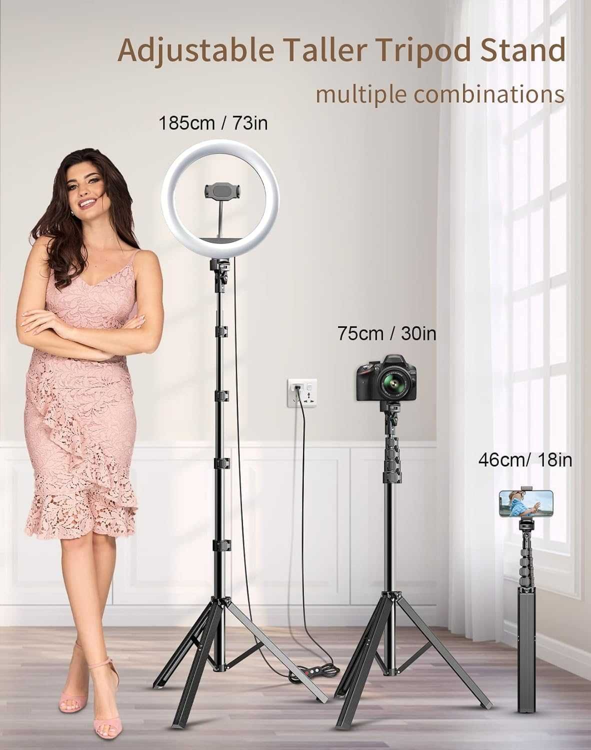 Tupwoon 10" lampa pierścień świetlny, statyw dla telefonu, selfie ring
