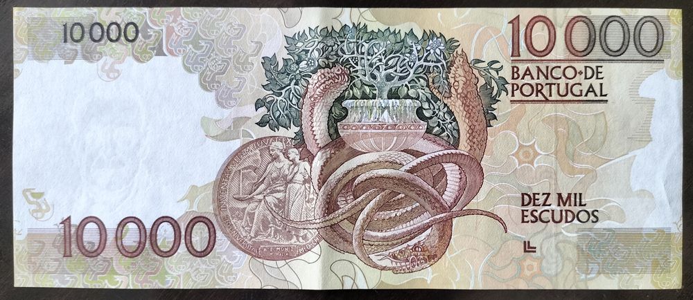 Lote 2 Notas 10000$ Dezembro 1989 Egas Moniz Quase Novas/Num. Quase S