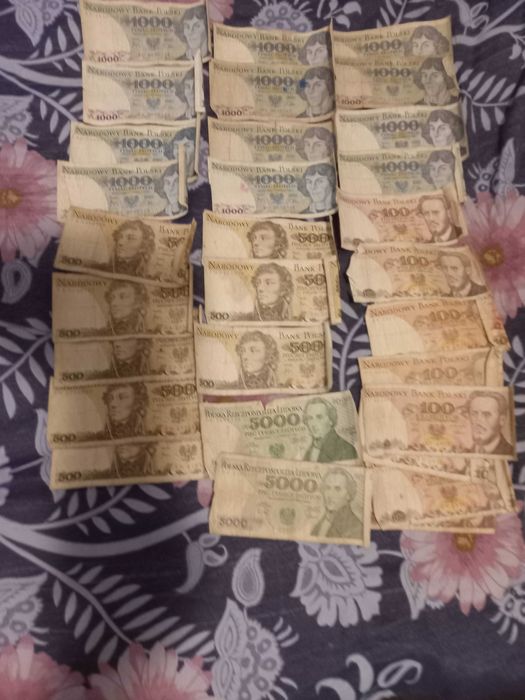 zestaw banknotów z PRL – różne nominały