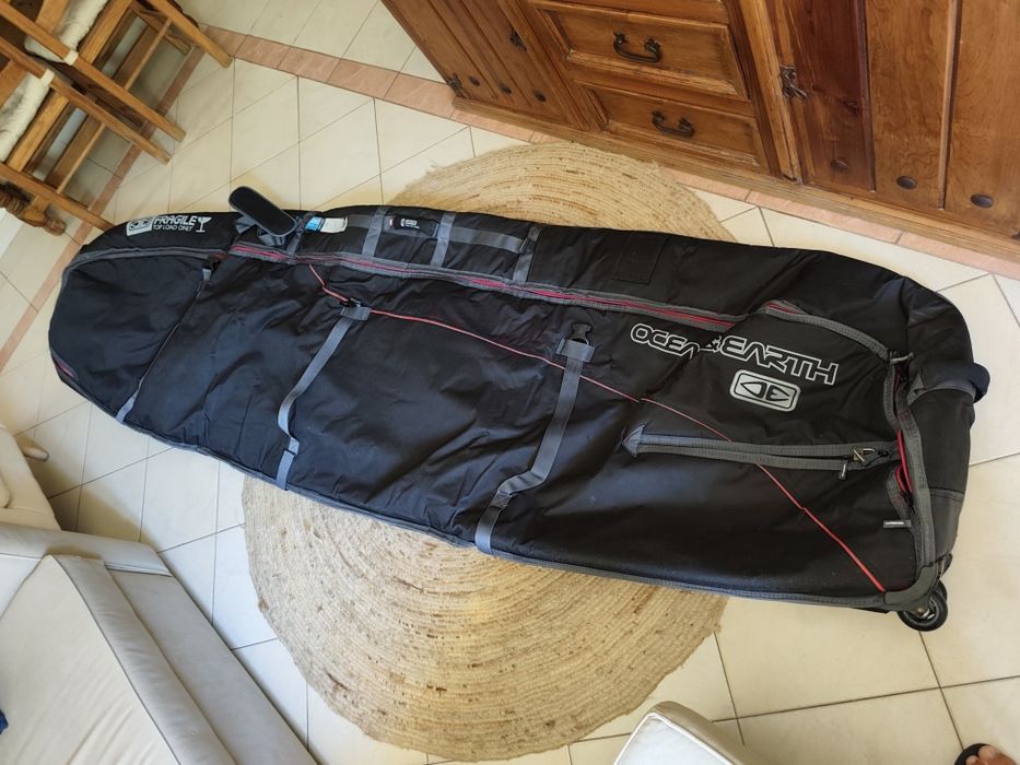 Capa de viagem para longboard Ocean & earth com rodas - 2 pranchas
