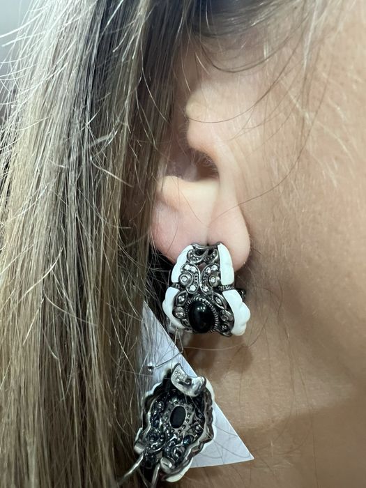 Красивенные стариные серьги из серебра 925 пробы