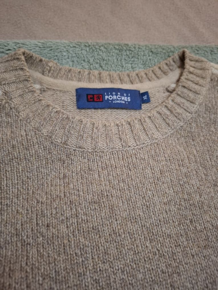 Camisola malha creme Lion of Porches, tamanho XL