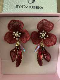 Nowe kolczyki By Dziubeka, piękne czerwone kwiaty